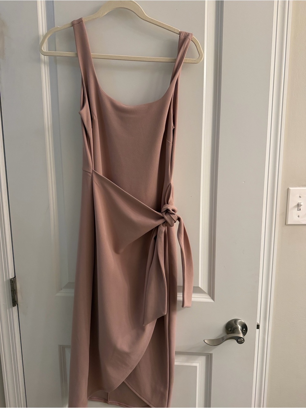 Express Mauve Tie-Waist Midi Dress